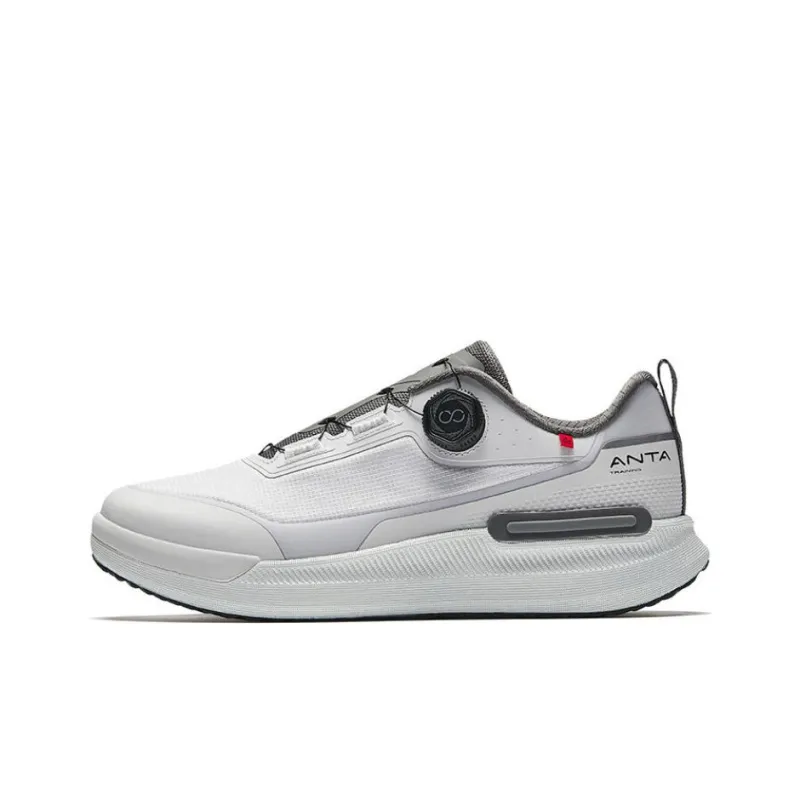Anta Ten Thousand Miles Slip Resistant Coverage Wear Resistant Low Top Training Shoes Men's Sand Grain Gray-0
