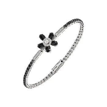 GIORGIO ARMANI 18K White gold Diamond and onyx Sì Bracelet