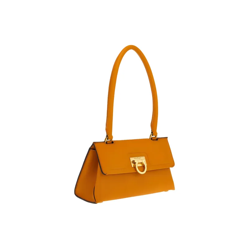 FERRAGAMO Trifolio Calfskin Baguette Bag Shoulder Bag Handbag Shoulder Bag Regular Women's Orange-1