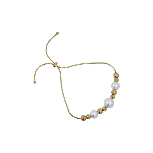 ANARTXY Steel Wire Rope Metal Pearl Surgical Steel Bracelets Women's Gold/Silver