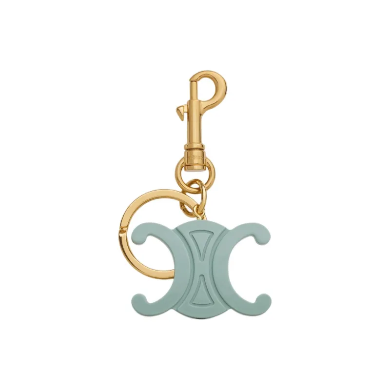 CELINE Triomphe Keyring Charms In Acetate With Gold Finishing-1