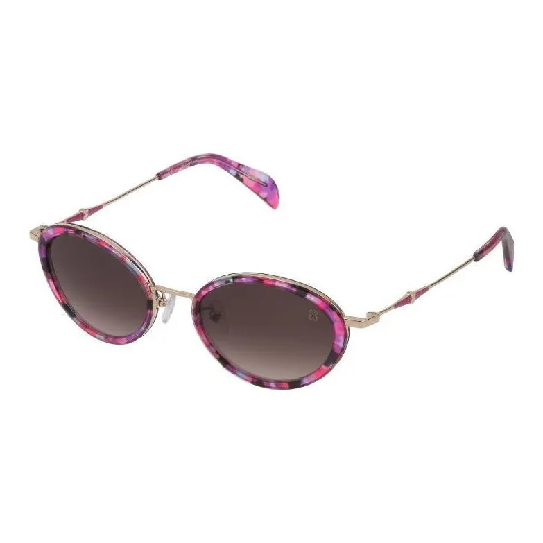 TAOSIXIONG Oval Sunglasses Women's Purple-0