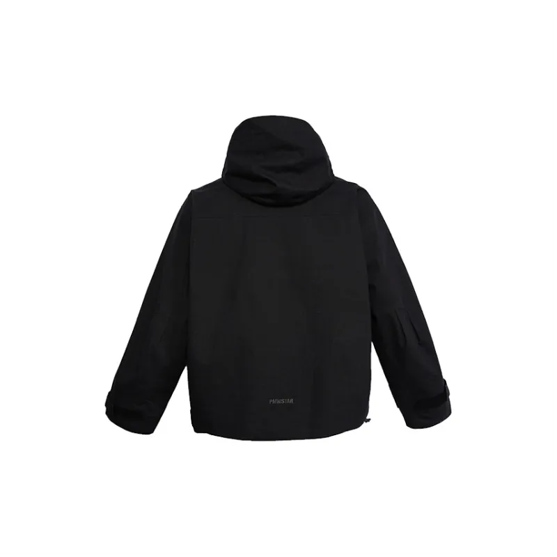 P.M.W Waterproof And Windproof Windbreaker Jacket Unisex Black-1