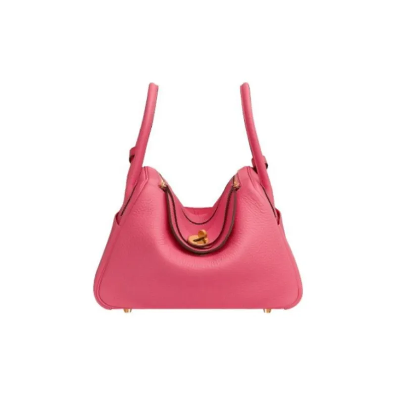 HERMES Lindy Clemence Bullock Leather Matte Crocodile Leather Handbag Women's Dujuan Multicolor & Dujuan Red-1