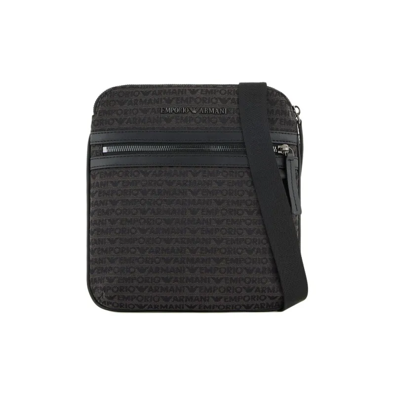 EMPORIO ARMANI All Over Lettering Jacquard Flat Shoulder Bag-0