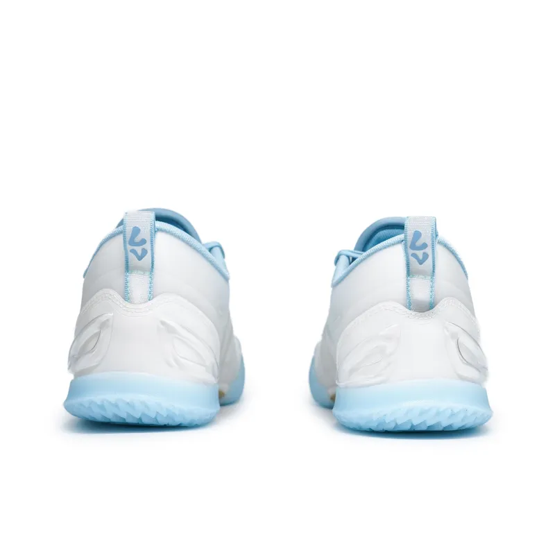 Serious Player Only Player 1 Shock Absorbers Slip Resistant Breathable Low Top Basketball Shoes Unisex White Blue-3