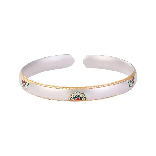 YASHENGZHUBAO 999 Fine Silver Bangles Women's