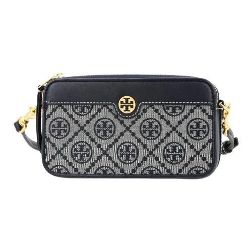 TORY BURCH Canvas Shoulder Bag Crossbody Bag Mini Women's Dark Blue
