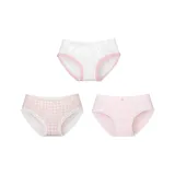 G Set-White Bowknot+Pink Plaid+Pink Lace[Breathable Cotton 3 Pack]
