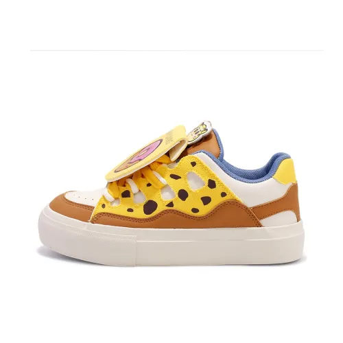 SNXR Cushioning Lightweight Low Top Skateboard Shoes Women's Leopard Print Yellow