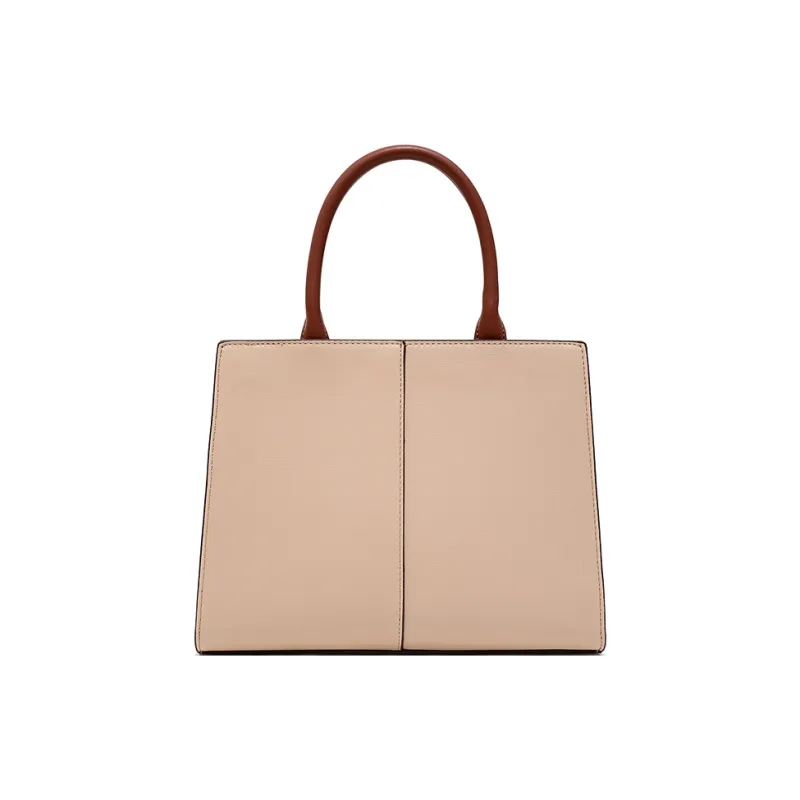 Vigno Synthetic Leather Tote Bag Shopping Bag Handbag Regular Women's Apricot/Red-5