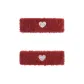 1 Pair Red (Square Heart Shell) 000310