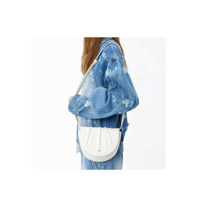 ADER ERROR Cow Leather Saddle Bag, Crossbody Bag, Shoulder Bag Regular Women's Ivory White-3