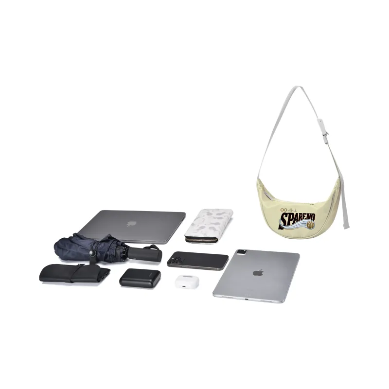 Spare No Pains. Polyester Shoulder Bag, Crossbody Bag, Fanny Pack, Sling Bag Unisex White/Yellow-9