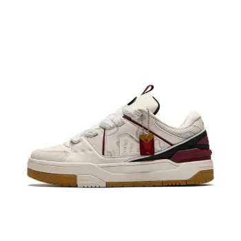 Anta Good Things Happen Wear Resistant Slip Resistant Height Increasing Low Top Skateboard Shoes Men's Beige Black Red