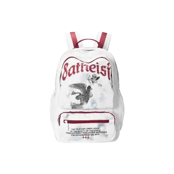 8atheist Polyester Backpack Unisex White