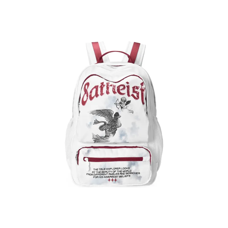 8atheist Polyester Backpack Unisex White-0