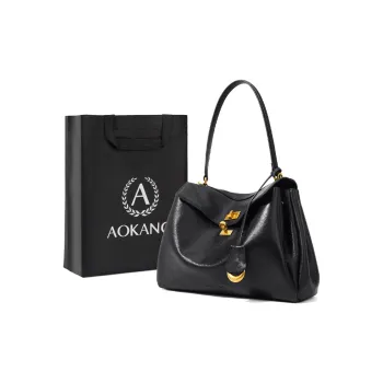 AOKANG Cow Leather Kelly Bag, Shoulder Bag, Handbag Large Size Women's Smoke Ink Bear/Bordeaux Red/Chocolate Coffee