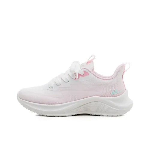 Warrior Breathable Lightweight Rebound Low Top Casual Long Distance Running Running Shoes Women's Pink White