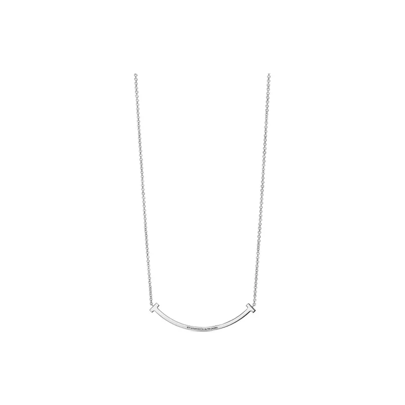 TIFFANY & CO. T 18K White Gold Necklaces Women's Silver-1
