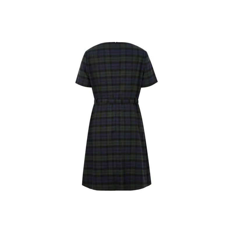 E.land Short Sleeved Dresses Women's Hunter Green-1