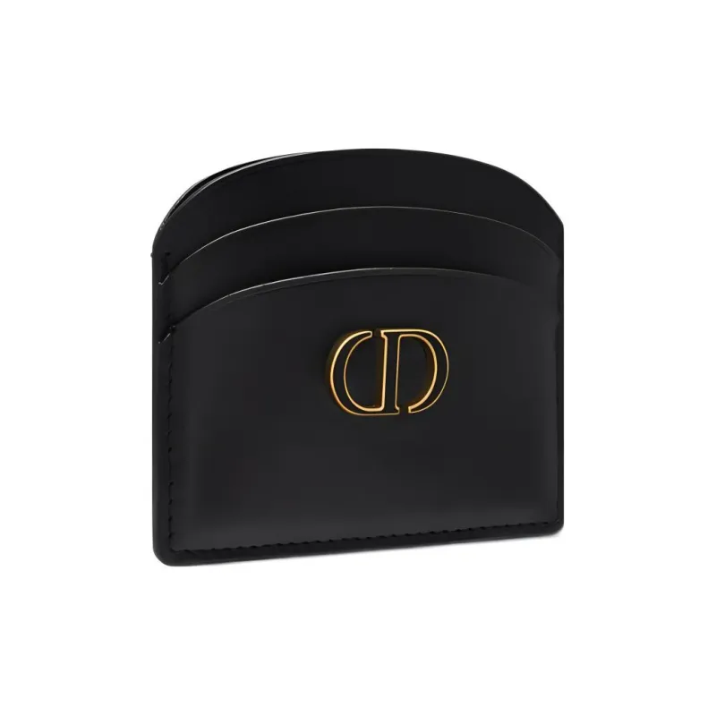 DIOR 30 Montaigne Smooth Cow Leather Card Holder Women's Black-1