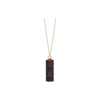 CELINE Lipstick Necklace In Triomphe Canvas And Calfskin