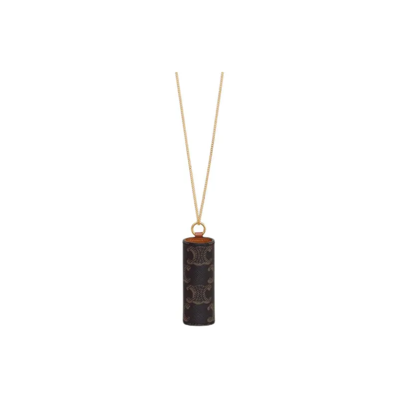 CELINE Lipstick Necklace In Triomphe Canvas And Calfskin-0