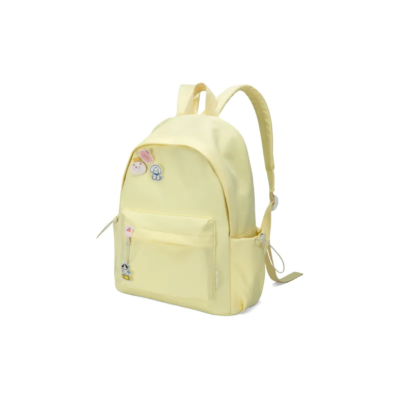 TAKI Nylon Student Commute Large Capacity Versatile Minimalist Style Backpack Unisex Pink/Green/Black/Purple/Custard-1