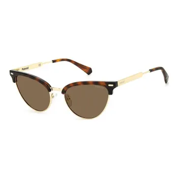 Polaroid Stainless Steel Polycarbonate Metal Cat Eye Sunglasses Women's Tortoiseshell