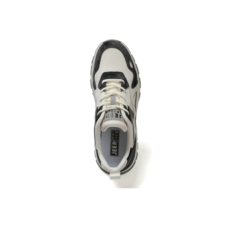JEEP SPIRIT Chunky Sneakers Men Low Top Moon Dust Gray-4