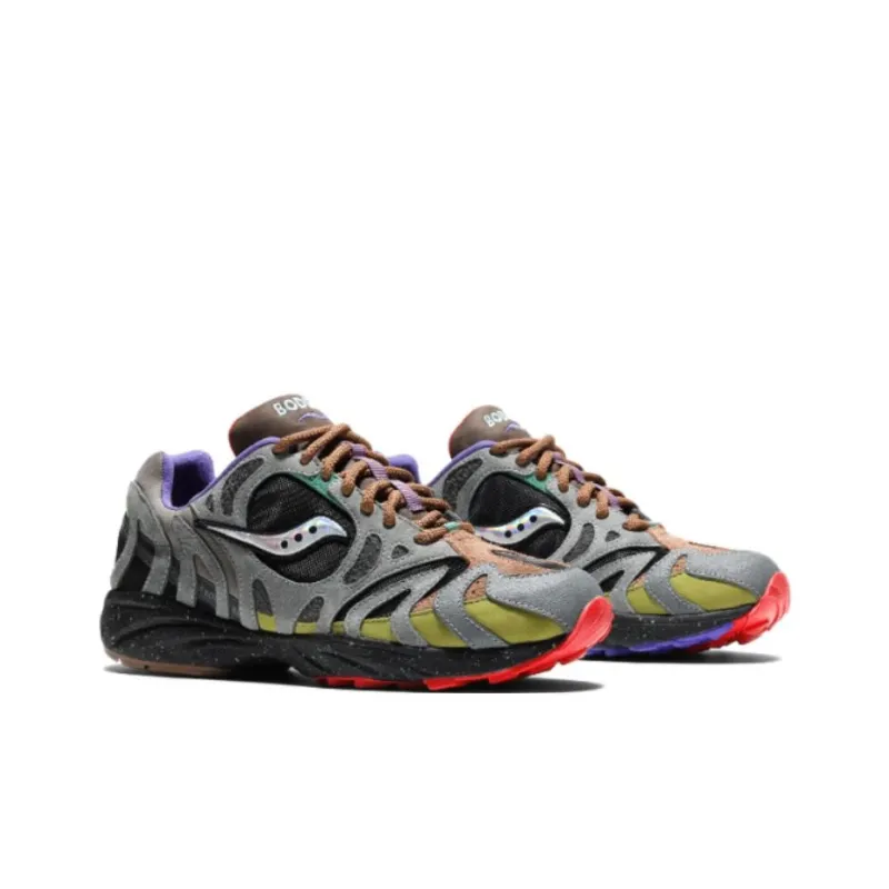 Bodega x Saucony Grid Azura 2000 Anti Slip Wear Resistant Low Top Running Shoes Unisex Gray-2