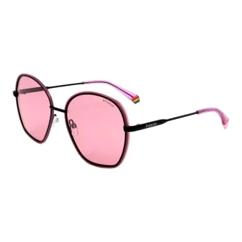 Polaroid Metal Irregular Shape Sunglasses Women's Pink