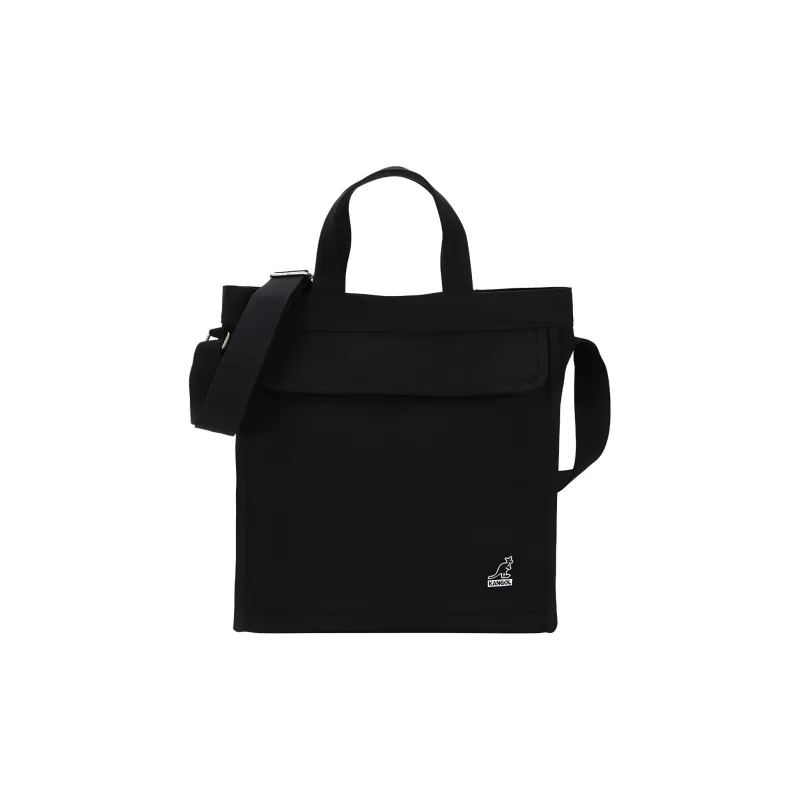 KANGOL Canvas Canvas Bag Tote Bag Shopping Bag Shoulder Bag Crossbody Bag Handbag Regular Unisex Black-0