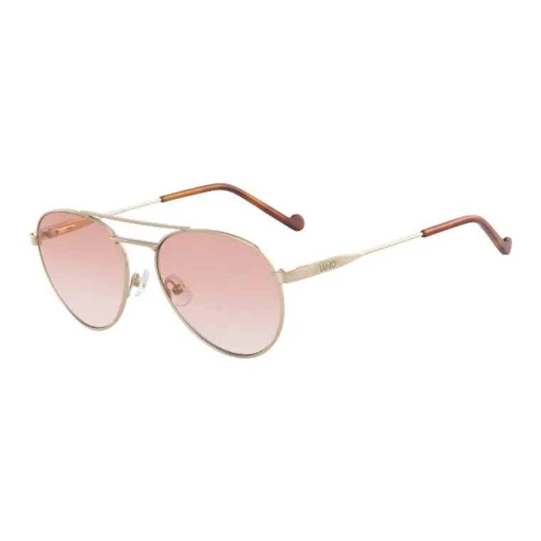 LIU·JO Metal Titanium Aviator Sunglasses Women's Gold-0