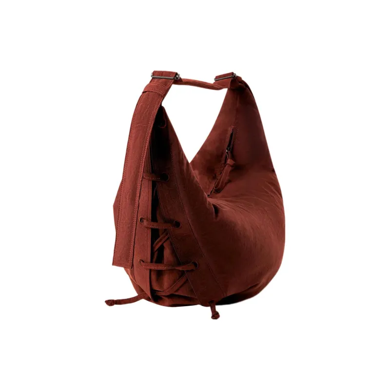 Lemaire Polyamide Nylon Croissant Bag, Handbag, Shoulder Bag, Crossbody Bag Large Size Unisex Brown-1