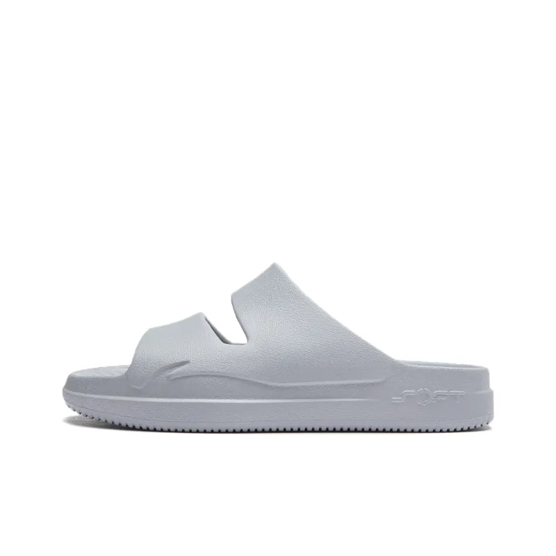 LiNing Soft Clap Slip Resistant Abrasion Resistant Slide Slippers Unisex Ultimate Gray-0