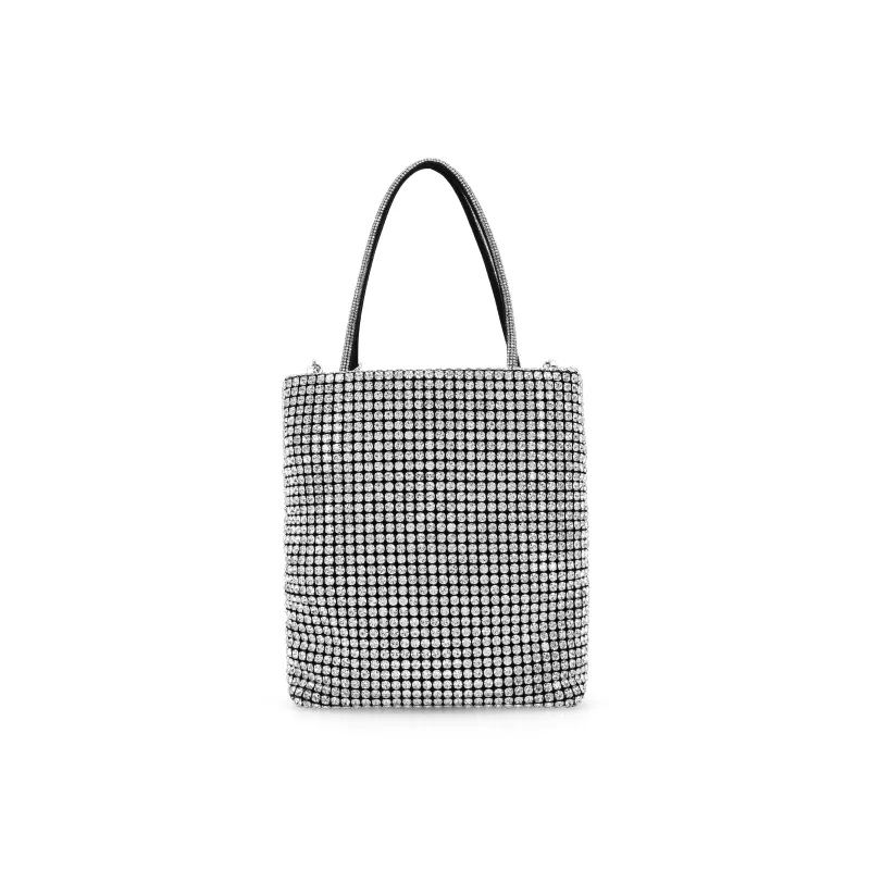 TORY BURCH Night Owl Crystal Embellished Mini Tote Silver-2