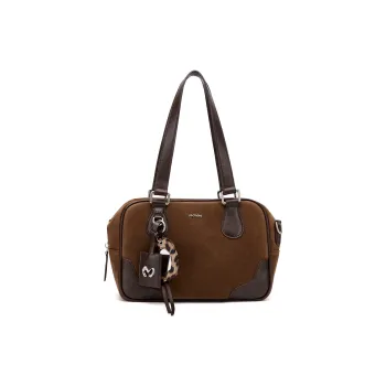 MCMIKO Cow Leather Shoulder Bag Regular Women's Cashmere Brown