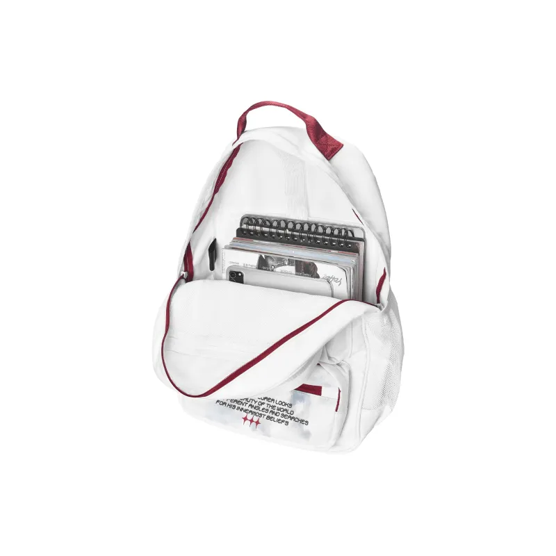 8atheist Polyester Backpack Unisex White-2