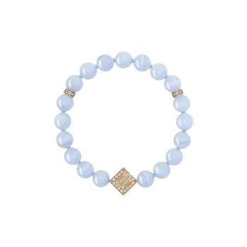 EMPORIO ARMANI Josephine Bracelet In 18k Gold Chalcedony And Diamonds