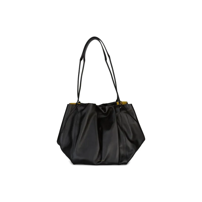 DRIES VAN NOTEN Logo Printed Ruched Shoulder Bag-2