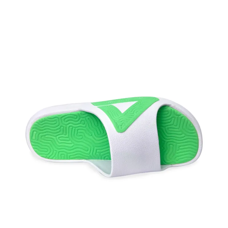 PEAK Tai Ji1.0 Quiet Slip Resistant Abrasion Resistant Slide Slippers Men's Large White Light Green-3