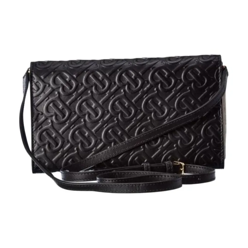 Burberry Leather Wallet Shoulder Bag Crossbody Bag Mini Women's Black-3