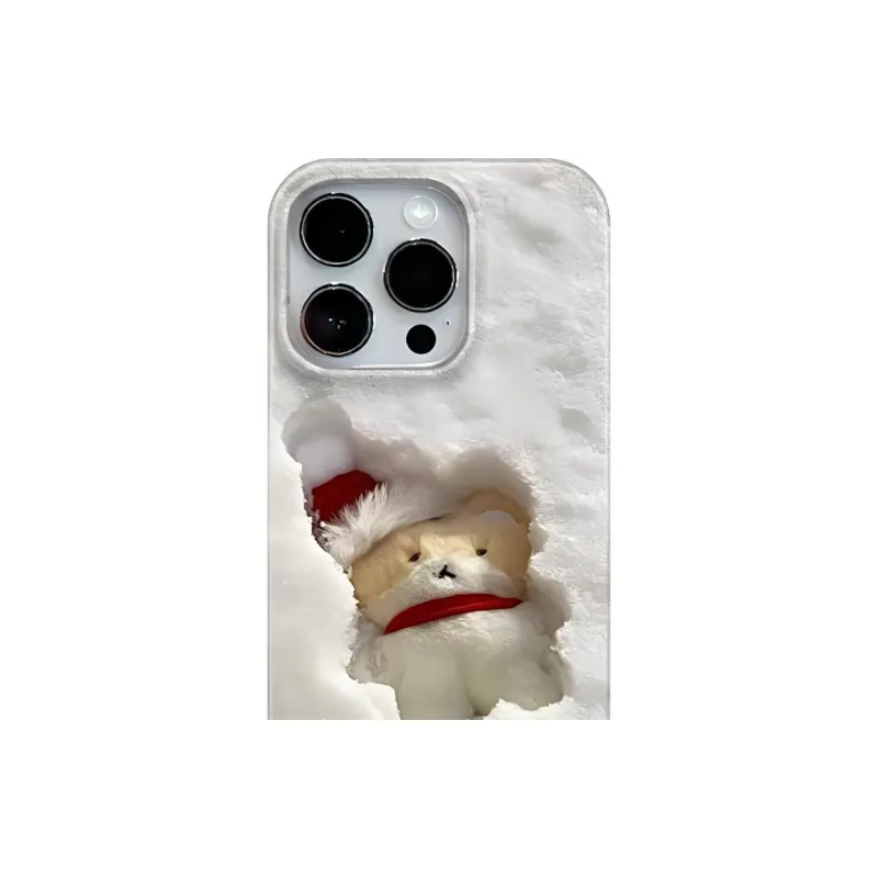 Wei Xin TPU Material Snowy Bear Phone Cases Compatible With IPhone 16/15 Pro Max/Apple 13/14 Pro Max Collection-1