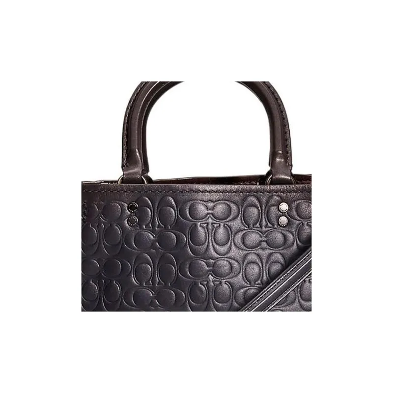 COACH Rogue Leather Tote Bag Shopping Bag Shoulder Bag Crossbody Bag Handbag Medium Size Women's Navy-1