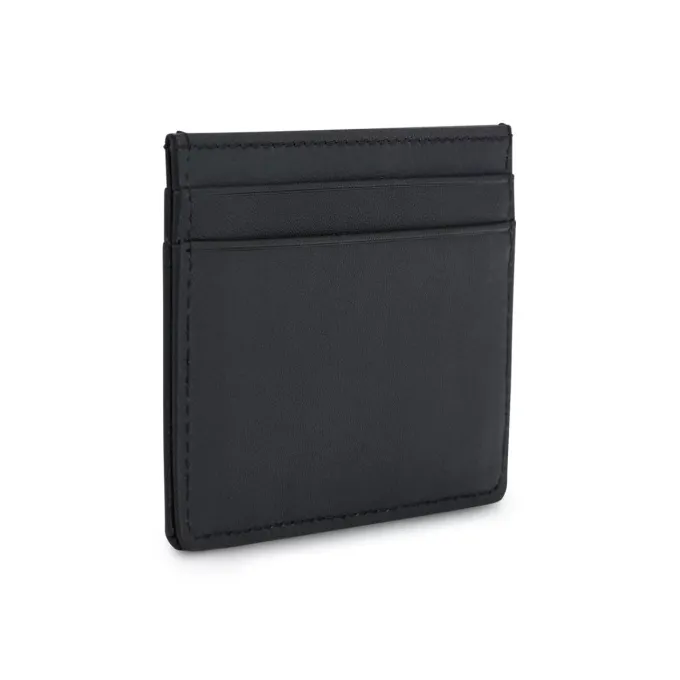 HUGO BOSS Matte Leather Card Holder Men's Black-1