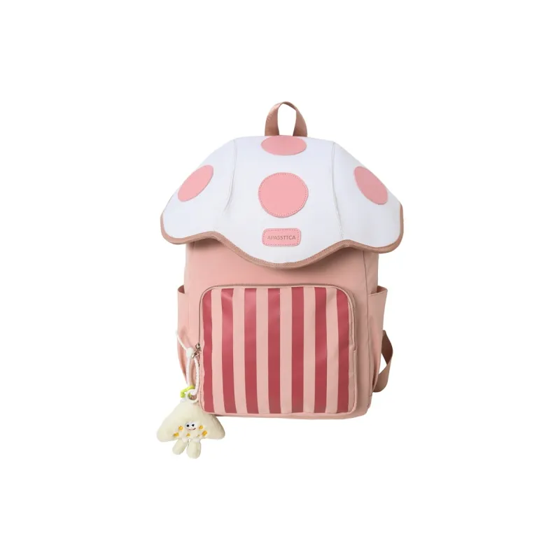 LUVISTRUE Nylon Backpack Regular Women's Pink/Khaki/Dark Brown-0