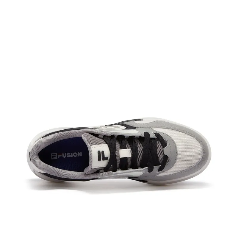 FILA FUSION 50-50 Slip-Resistant Low-Top Skateboard Shoes Men's Soybean White Flint Gray-2