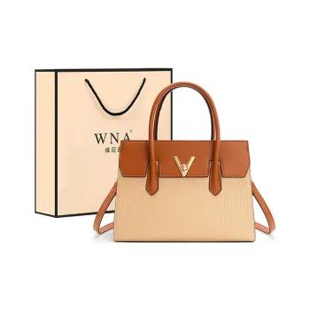 Vigno Synthetic Leather Portable Tote Bag Shoulder Bag Crossbody Bag Regular Women's Apricot